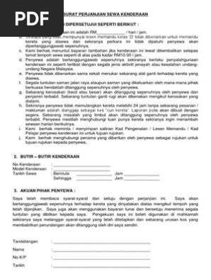 Surat Perjanjian Sewa Kenderaan Versi Ain  PDF