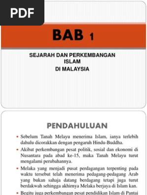 Bab 1 Perkembangan Islam Di Tanah Melayu Pdf
