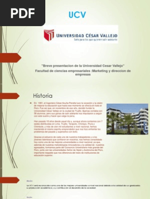 Historia De La Universidad Cesar Vallejo 3 Negocios Internacionales Marketing