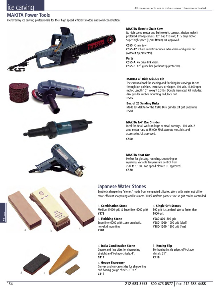 Ice Carving Tools and Equipment Catalog PDF Wood Carving Crafts