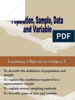 Lecture 3 ( Populasi, Sampel, Data, And Variabel)