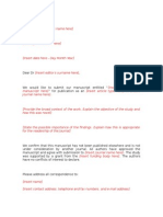 Cover Letter Template - Short