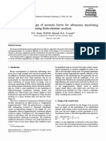 Computer Aided Design of Acoustic Horns For Ultrasonic Machining Using Finite Element Analysis