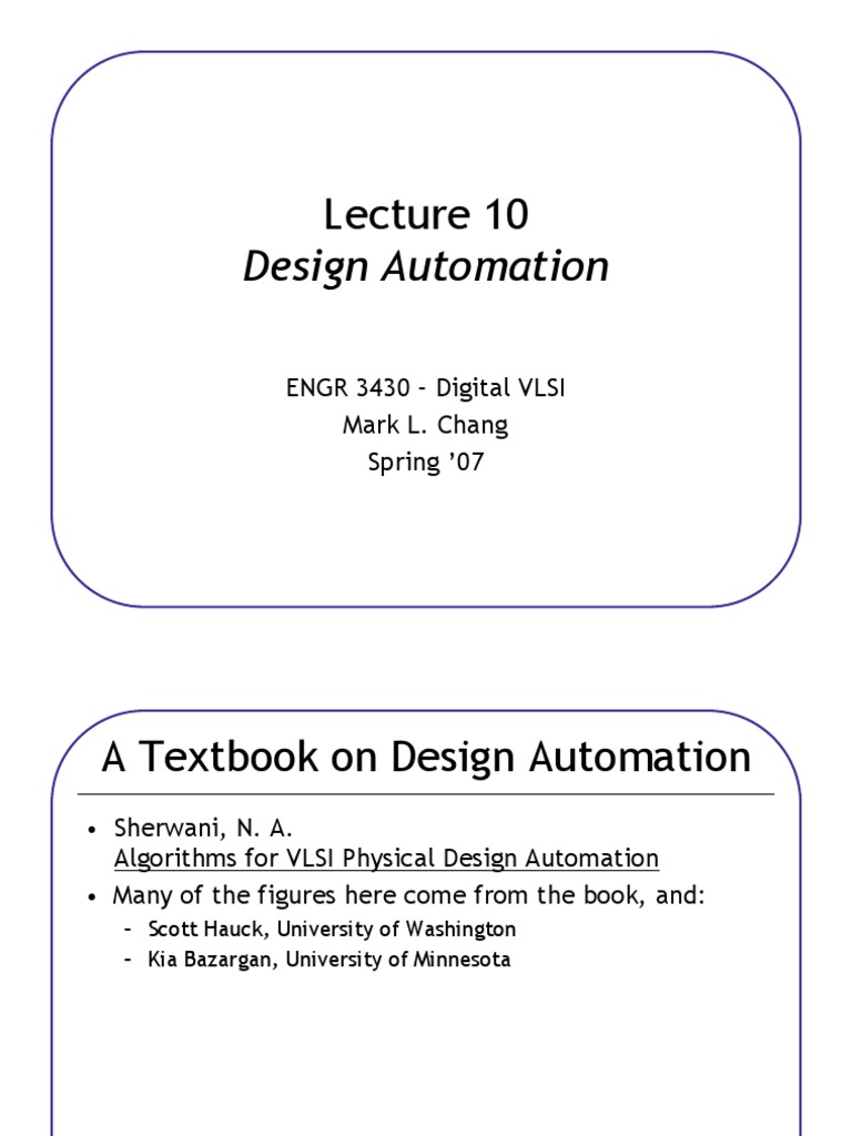 VLSI Design Automation Techniques | PDF | Routing | Computer Engineering