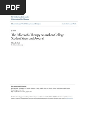The Effects of a Therapy Animal on College Student Stress and Aro