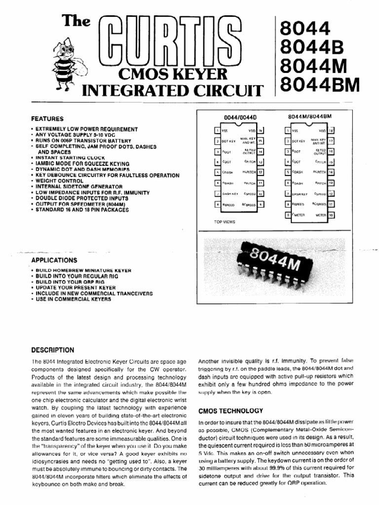 Curtis 8044 Keyer Chip | PDF