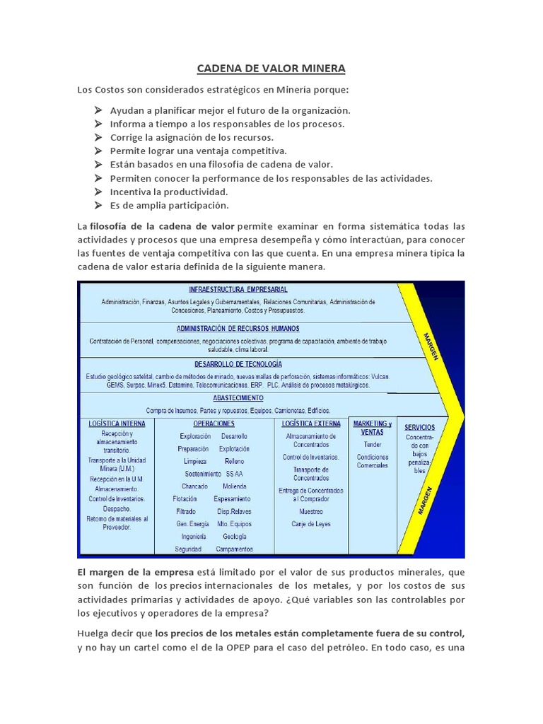 Cadena de Valor | PDF | Cadena de valor | Minería