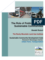 The Role of Public Transit in Sustainable Communities