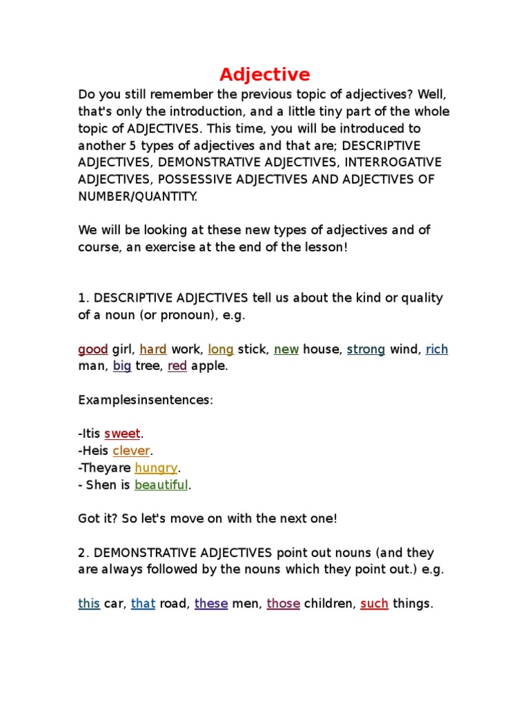 Adjective | PDF