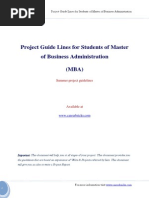 MBA Project Report Format Guide Lines