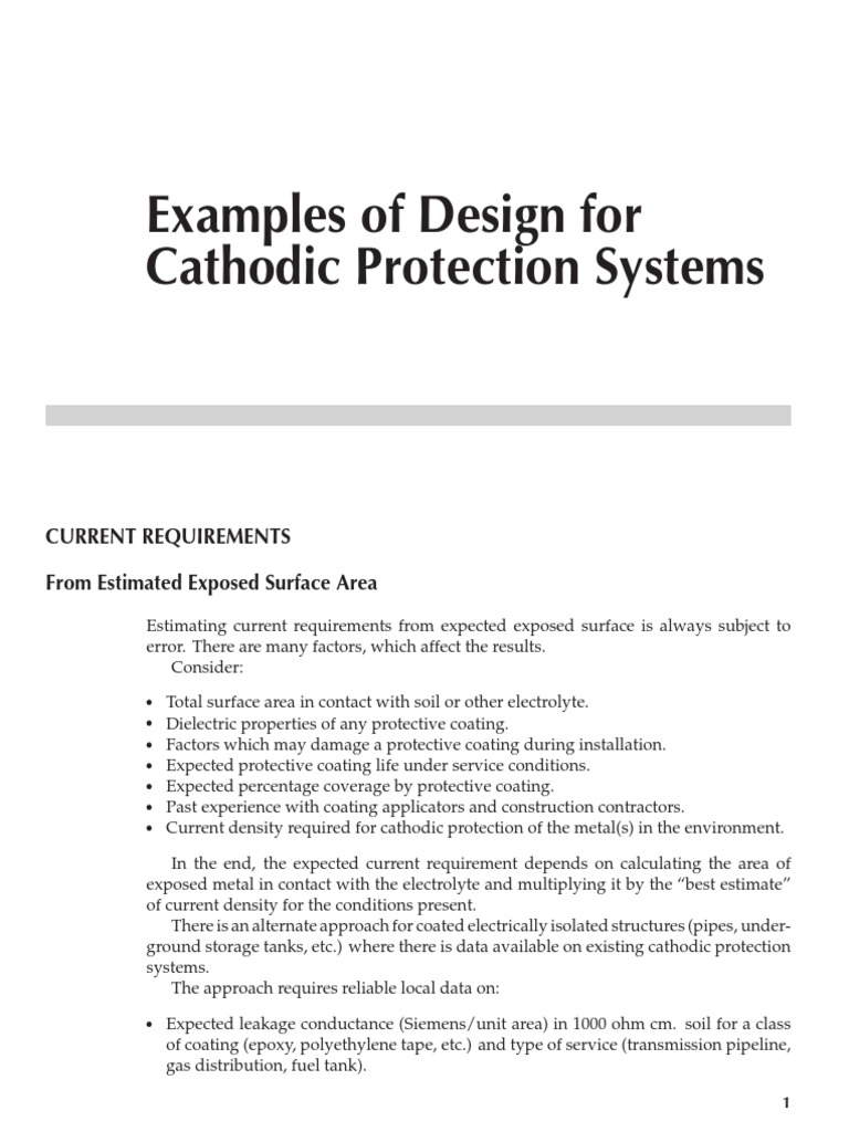 Examples of Design For Cathodic Protection Systems | PDF