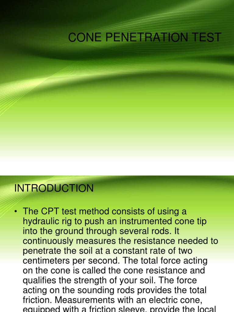 Cone Penetration Testing Methods | PDF