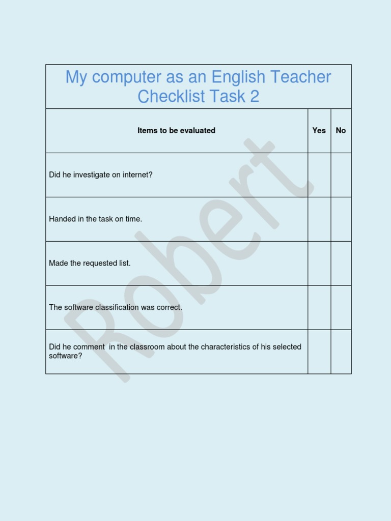 Student Software Evaluation Checklist | PDF