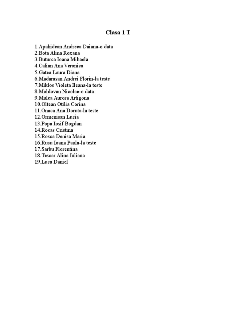 Clasa 1 T | PDF | Arte
