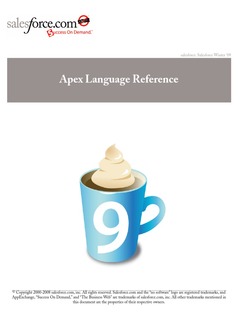 Salesforce Apex Language Reference Salesforcecom Application