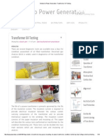 Solution To Power Generation - Transformer Oil Testing