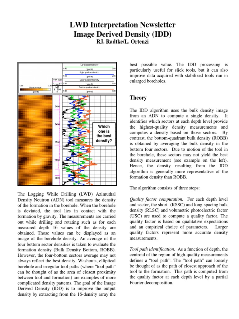 Image Derived Density in LWD Analysis | PDF | Fourier Transform | Density