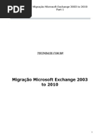 Migração Exchange 2003 to 2010 Part 1