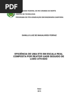 FERRAZ, D. L. M. (2014) EFICIÊNCIA DE UMA ETE EM ESCALA REAL COMPOSTA POR REATOR UASB SEGUIDO DE LODO ATIVADO