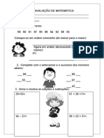 Avaliação de Matemática