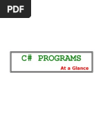 C# Programs: at A Glance