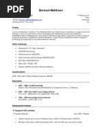 It Support Engineer Cv Template