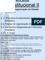 Direito Constitucional II Organização Do Estado Brasileiro