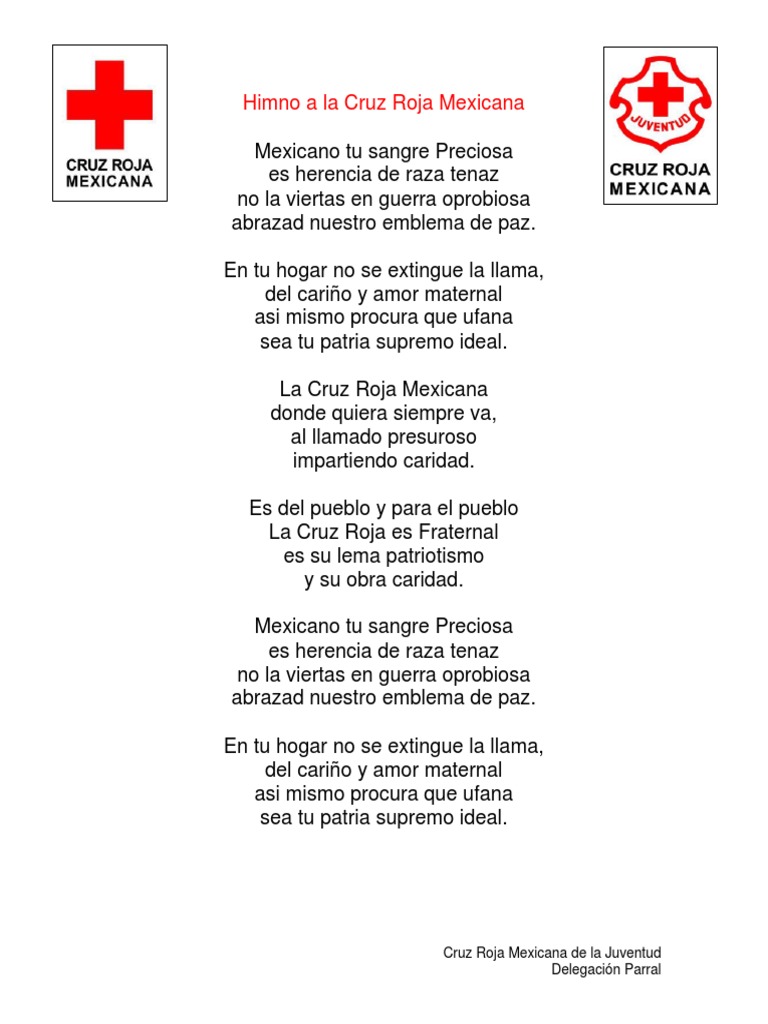 Himno A La Cruz Roja Mexicana PDF