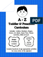 A To Z Toddler and Preschool Curriculum - Free Sample A To D