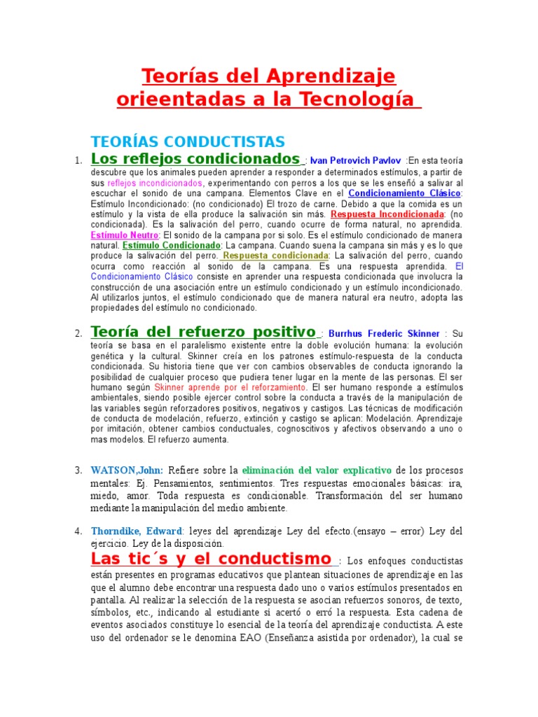 Teorias | PDF | Constructivismo (filosofía de la educación) | Aprendizaje
