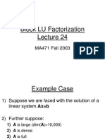 Block Lu Factorization