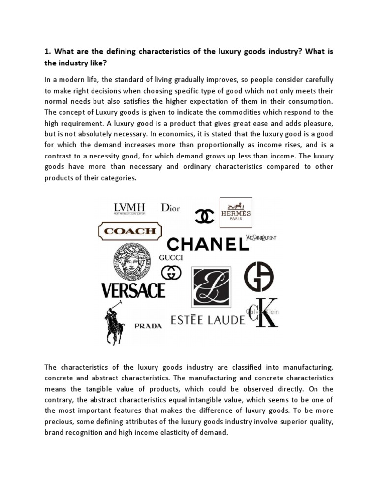 Module 3 Model Answer.pdf - 1. The Global Personal Luxury Goods Industry  Can Be Split Into soft Luxury And hard Luxury. What Are Key The  Categories - FINANCE100
