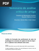 Análise de Artigo - Metodologia Científica