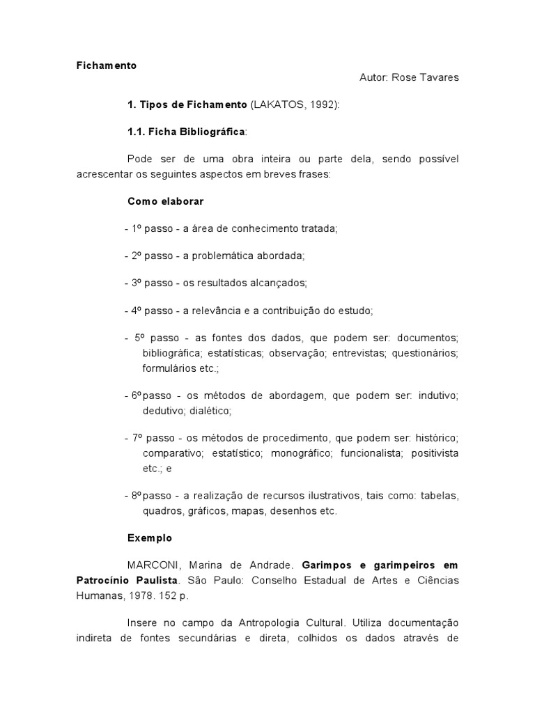 Tipos de Fichamento ABNT | PDF | Antropologia | Science