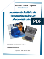 Relatório - Sintese Do Tetraaminicobre Monohidratado