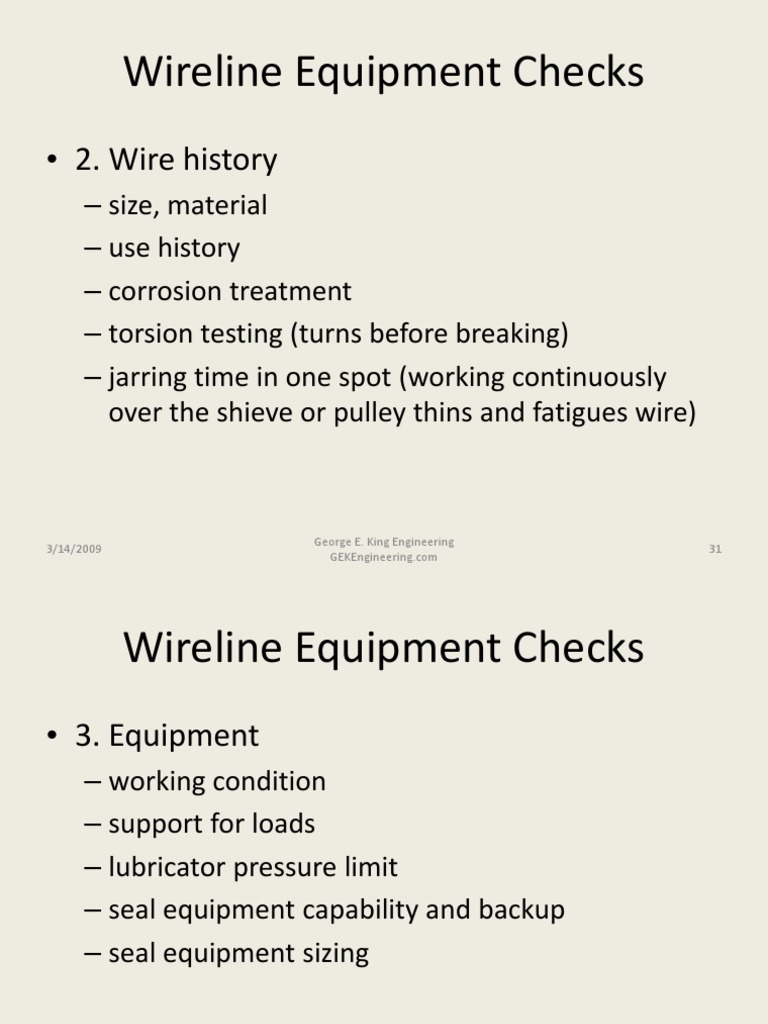 Wireline Equipment Inspection Guide | PDF