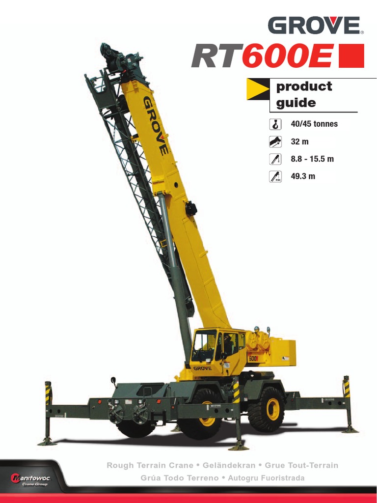 Catalogo Grua Grove Rt600e PDF Crane (Machine) Truck