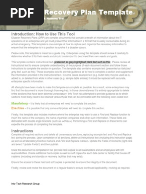 Disaster Recovery Plan Template