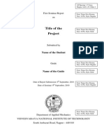 Title of The Project: First Seminar Report On