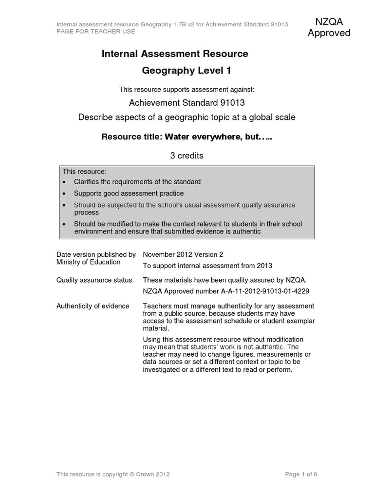 91013 Educational Assessment Geography