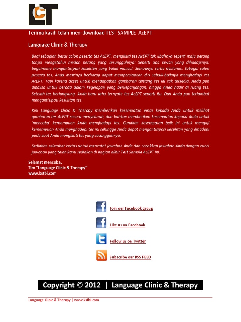 Test Sample Acept Keturunan Orangutan