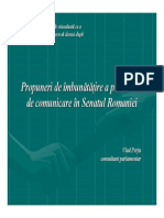 Propuneri de Î Mbunătă Ń Ire A Procesului de Comunicare Î N Senatul Romaniei