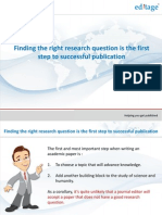 Finding the Right Research Question is the First Step to Successful Publication
