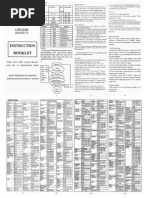 URC22B Universal Remote Control (Instruction Booklet)