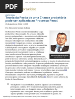 ConJur - Perda de Uma Chance Probatória Se Aplica Ao Processo Penal