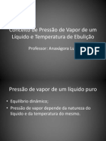 Conceito de Pressão de Vapor de Um Líquido