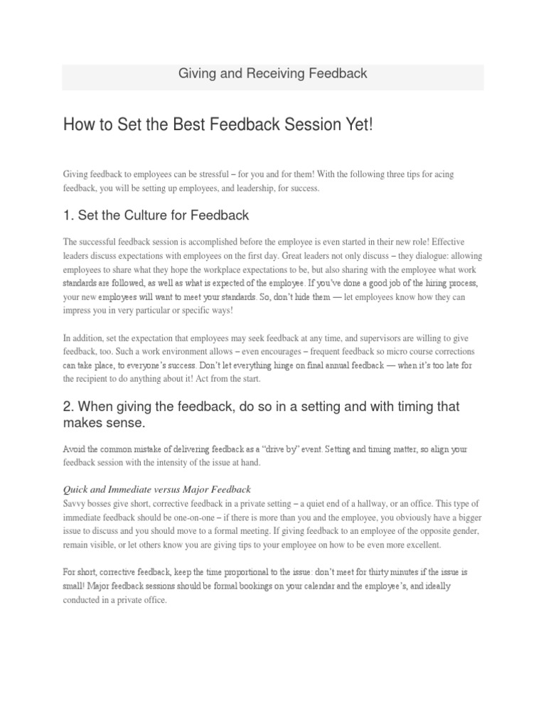 Mastering Workplace Feedback Techniques | PDF