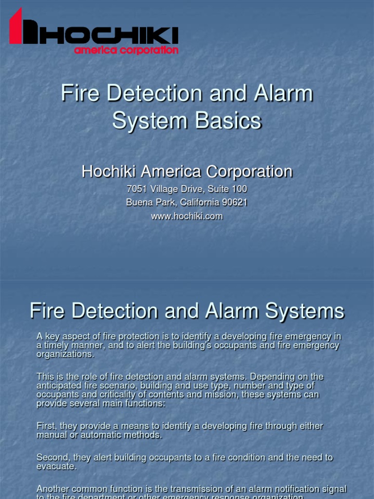Fire Detection and Alarm System Basics | PDF