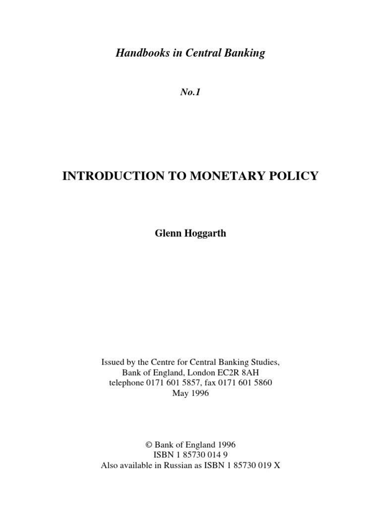 Introduction To Monetary Policy | PDF | Inflation | Monetary Policy