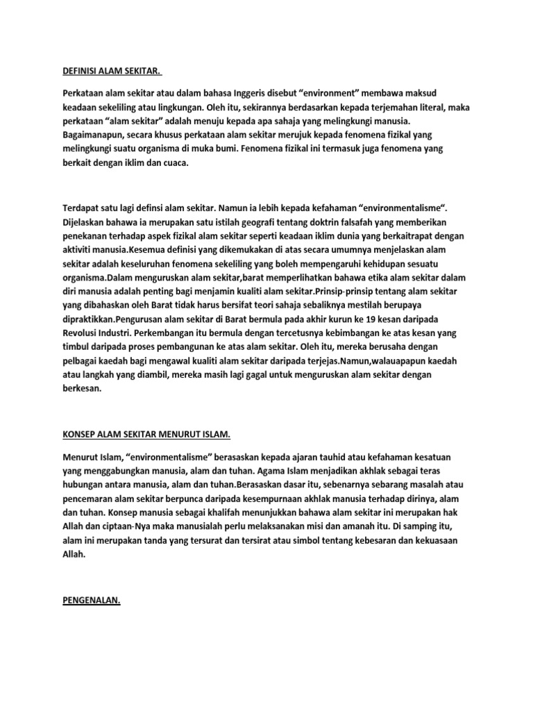 Definisi Alam Sekitar  PDF